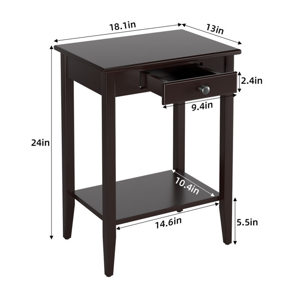 Ilithia 23.6 Tall End Table with Storage, Flip Top Narrow Side Table, Skinny Nightstand Sofa Table Winston Porter Color: Black