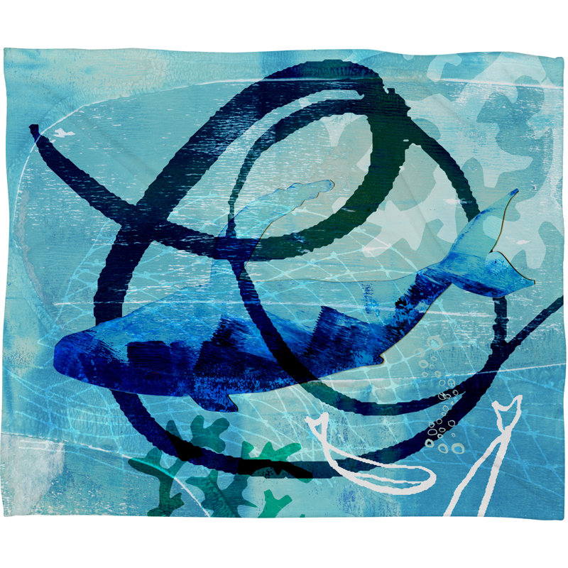 Couverture polaire tourbillon d’océan Barbara Chotiner, H 40 po x l 60 po x P 1,5 po