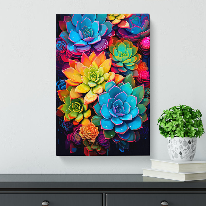 Succulent Pop No.2 - Wrapped Canvas, 60cm H x 40cm W x 3cm D