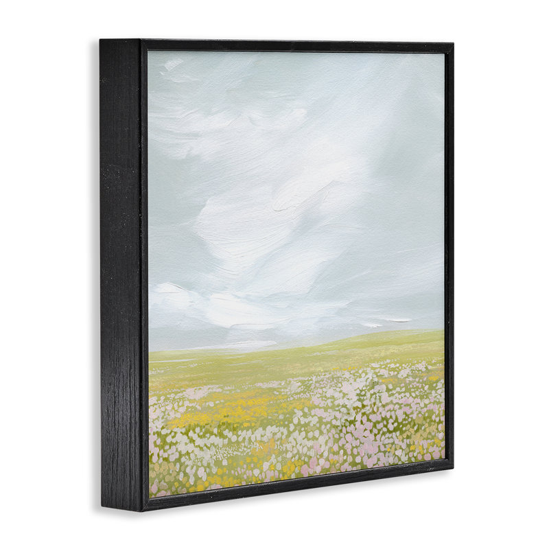«Endless Spring Meadow», art giclée par Grace Popp, H 12 po x l 12 po, Giclée encadrée noir minuit