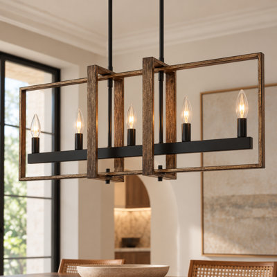 Lustre linéaire 5 lumières à cadre ouvert
