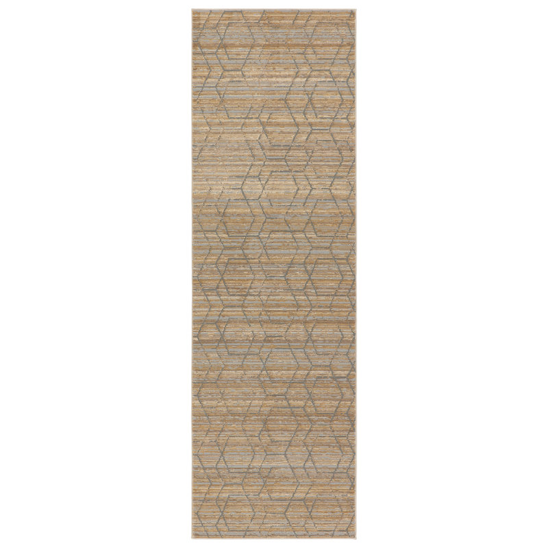 Tapis brun clair, Tapis de couloir de 2 pi 6 po x 8 pi