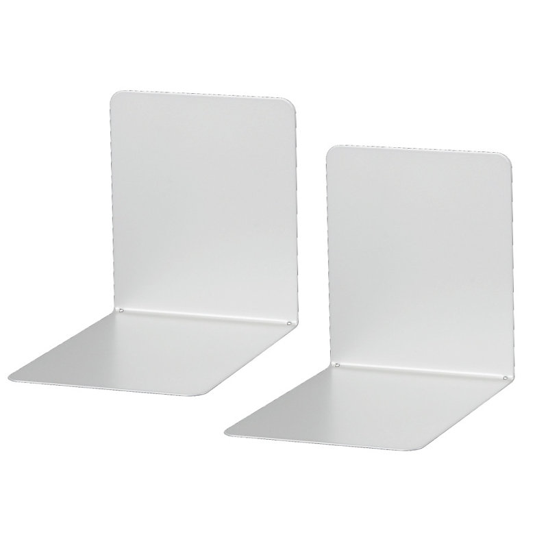 Modern & Contemporary Metal Non-Skid Bookend, Silver