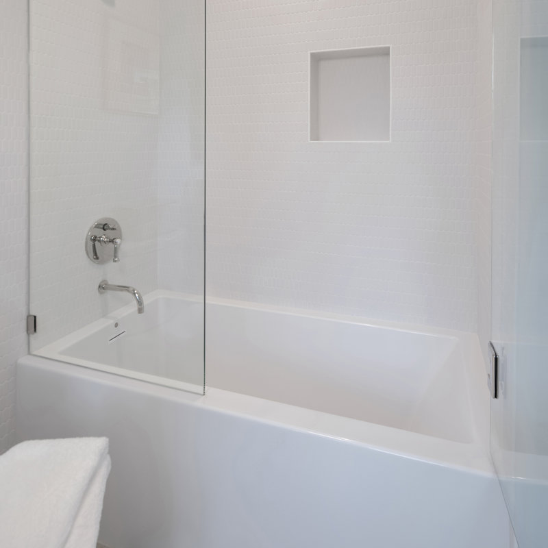 MTI Solutions 60" Whirlpool Bathtub, White, Left