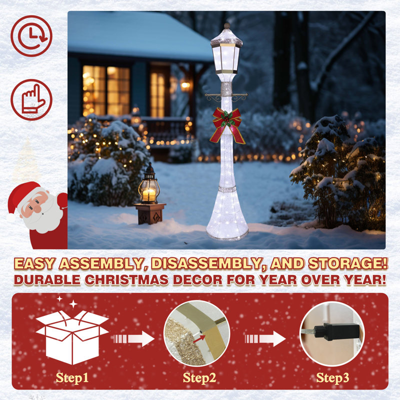 Gutierrez 6' Lamppost LED Lighted Outdoor Christmas Display