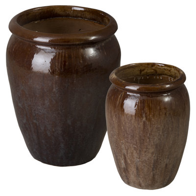 20.5 in. Ceramic Round Planter (20.5 in. L x 20.5 in. W x 26.5 in. H) with Drainage Hole