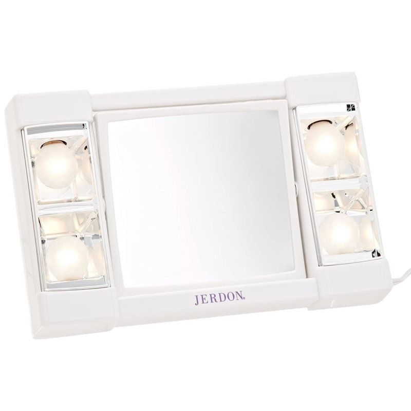 Lighted Tabletop Magnified Makeup Mirror, Plug In