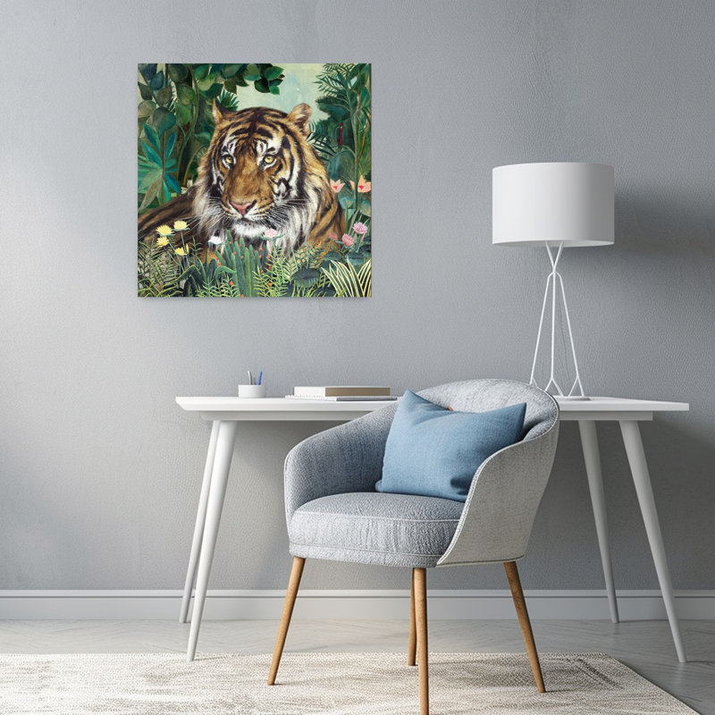 Art contemporain contemporain tigre abstrait, H 24 po x l 24 po