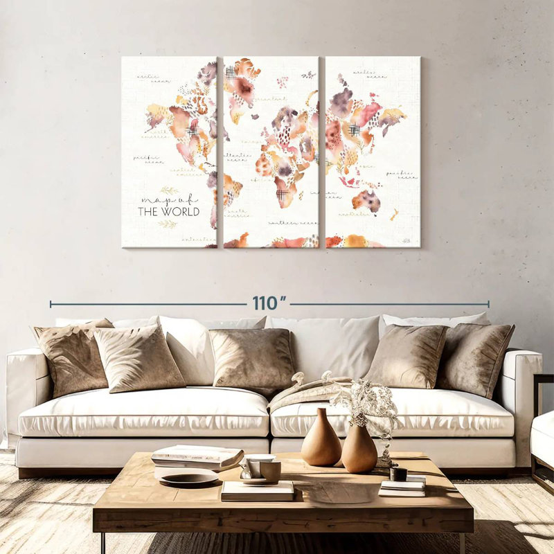 Aliaz Desert Blooms Map, 48" H x 74" W