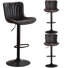 Faux Leather Swivel Adjustable Height Bar Stool (Set of 3)