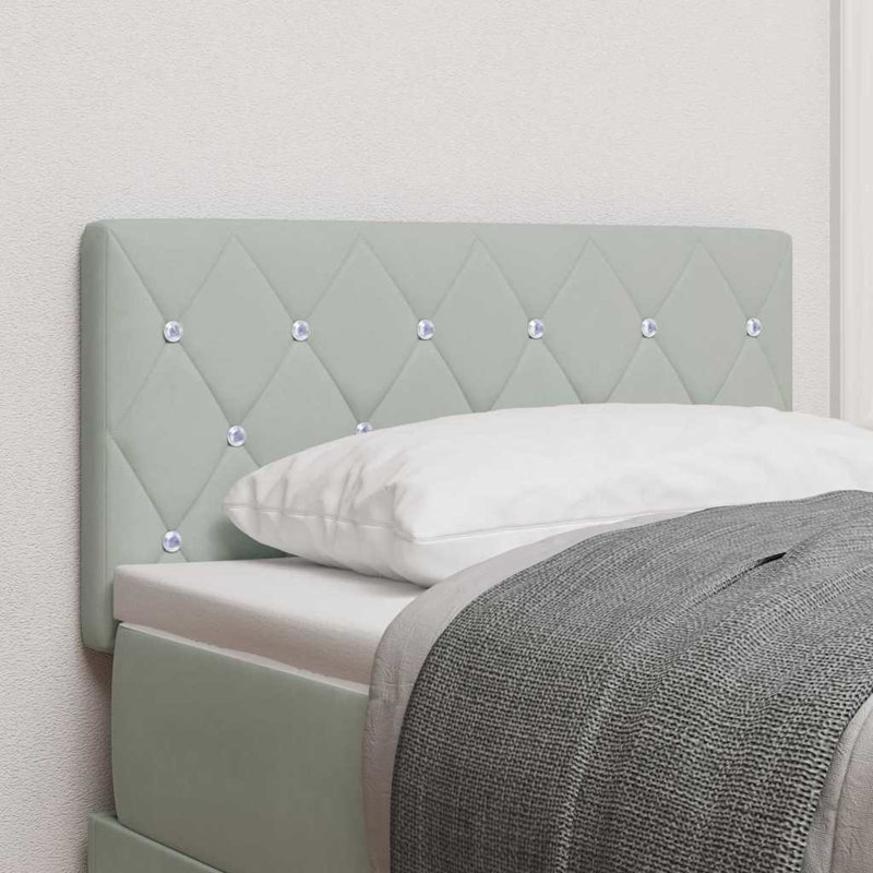  Velvet Headboard Argyle With Headboard 80 Cm Velvet, Light Grey