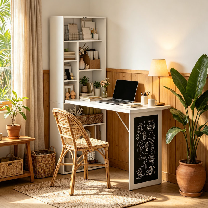 MDF Floating Desk, White