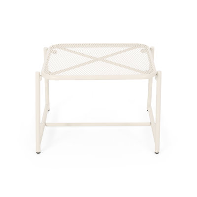 Table à collation en métal avec plateau en filet, table d'appoint compacte et durable pour les petits espaces, parfaite pour l'extérieur