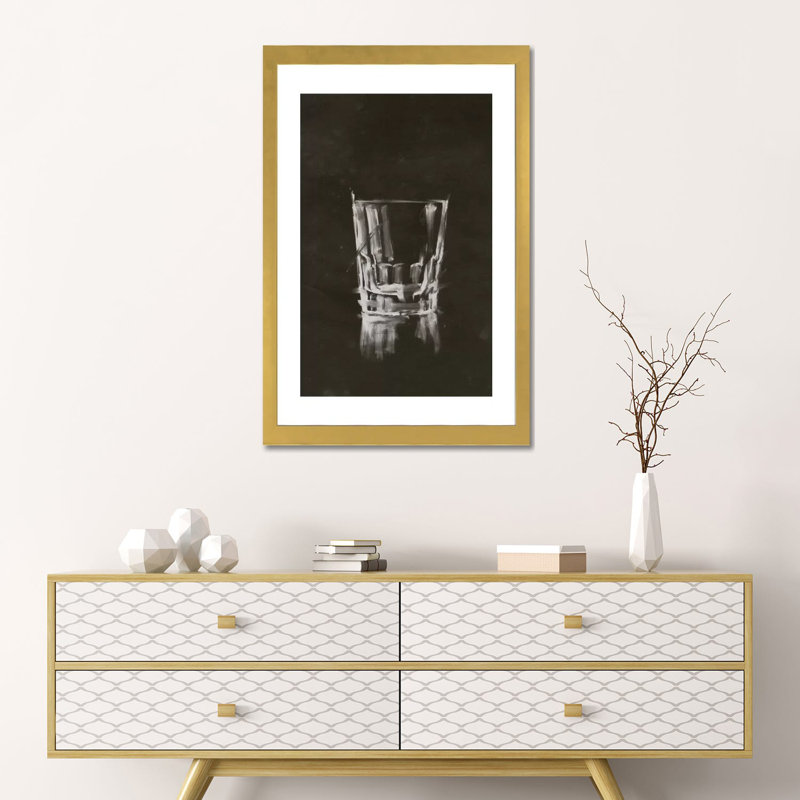 "Crystal Bar VI" par Ethan Harper, reproduction d’art, H 24 po x l 16 po x P 1 po, Papier encadré doré, Blanc