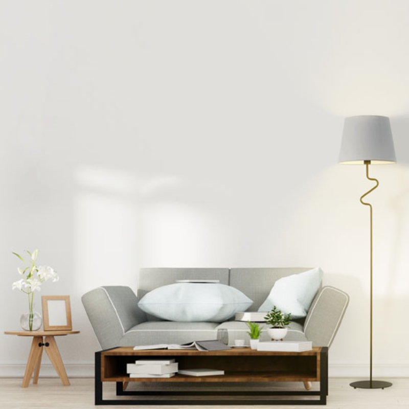 Lutjens 174cm Traditional Floor Lamp, White, White