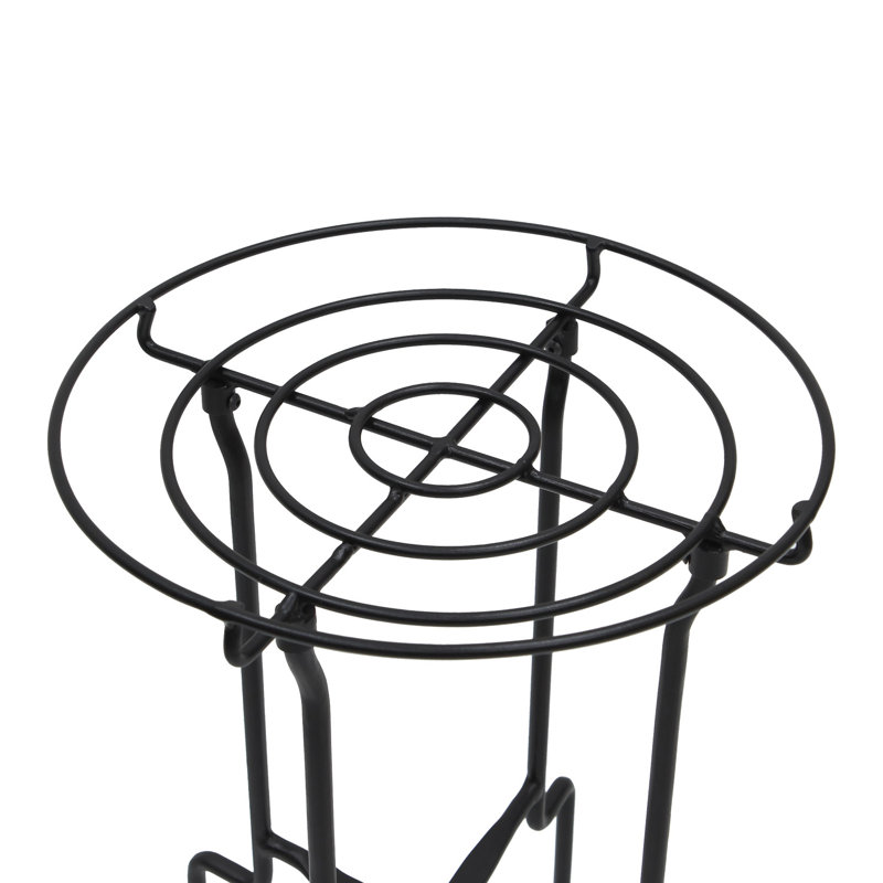 23.5" Black Wrought Iron Modern Plant Stand