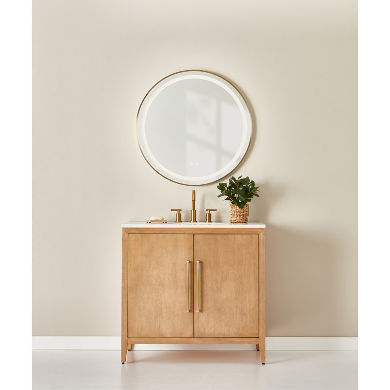 Miroir rond Alder, Bronze brossé