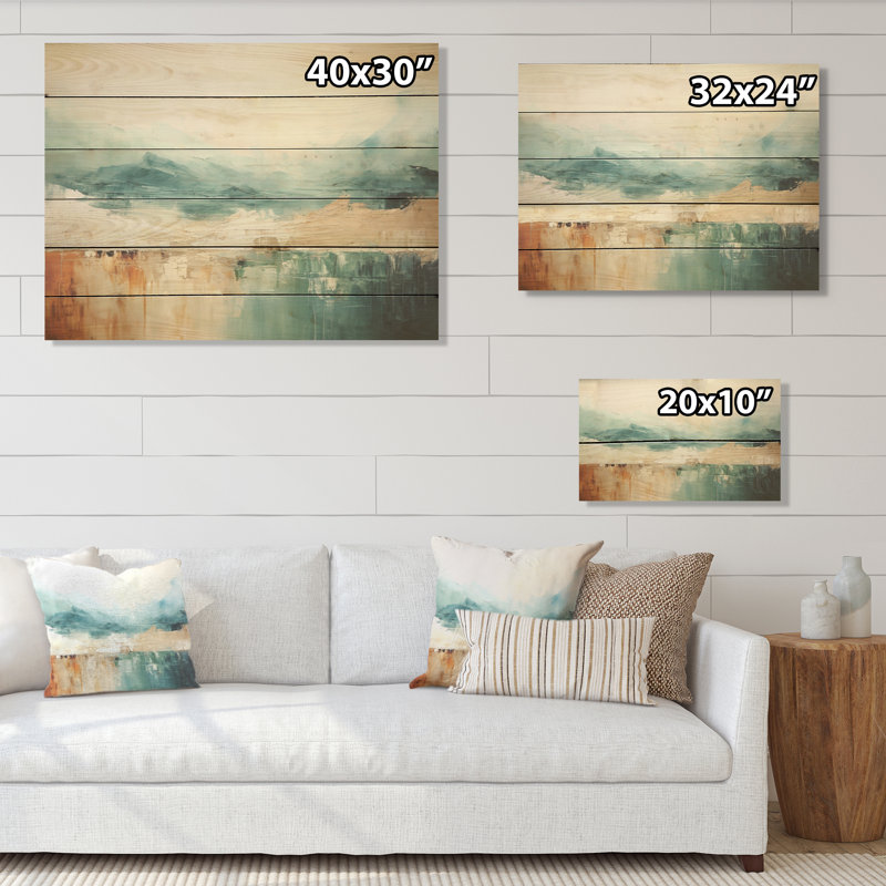 Minimalisme harmonique, paysage d'horizon - Minimalisme, art mural sur bois de pin naturel, H 10 po x l 20 po