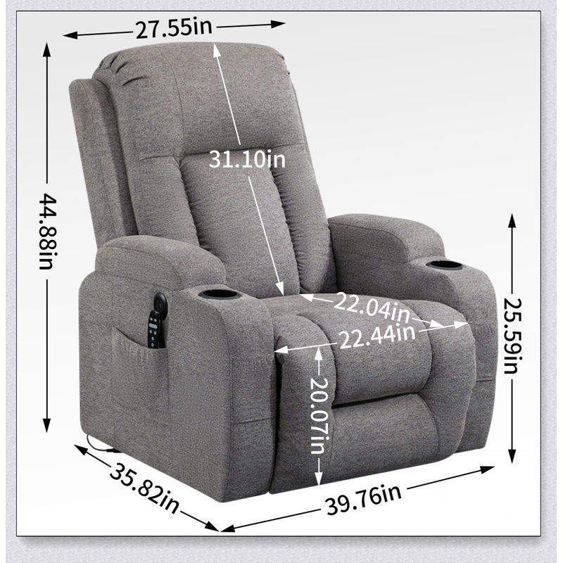 Infinite Position Okin Motor Up to 350 LBS Power Lift Recliner Chair for Elderly, Brown