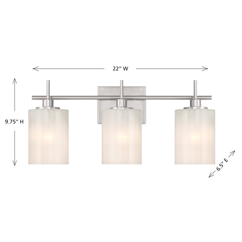 Ember 3-Light Bathroom Vanity Light in Brushed Nickel, Brushed Nickel