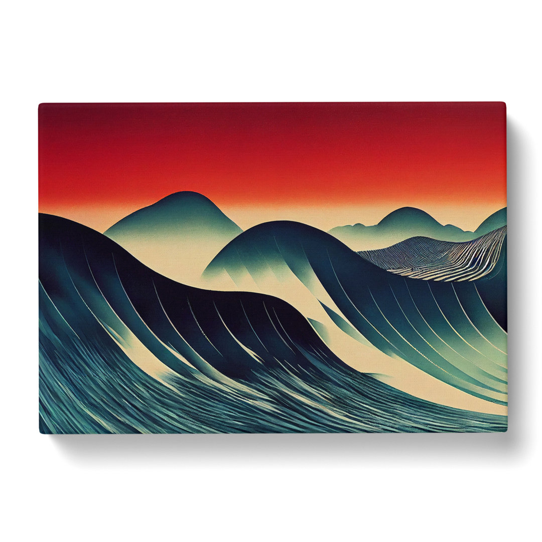 Ocean Wave Painted Vol.2 Abstract - Wrapped Canvas