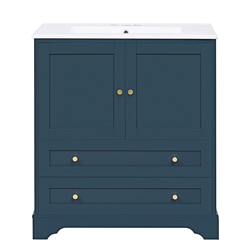 Freestanding Bathroom Vanity With Ceramic Sink Combo