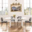 Ensemble de salle à manger ovale, table de salle à manger 70 po et chaises rembourrées en lin-2065034680-2065034683-2065034676