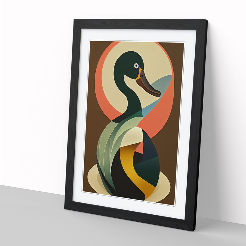 Duck Art Nouveau Vol.1 - Picture Frame Print, 34cm H x 25cm W x 2cm D, Black