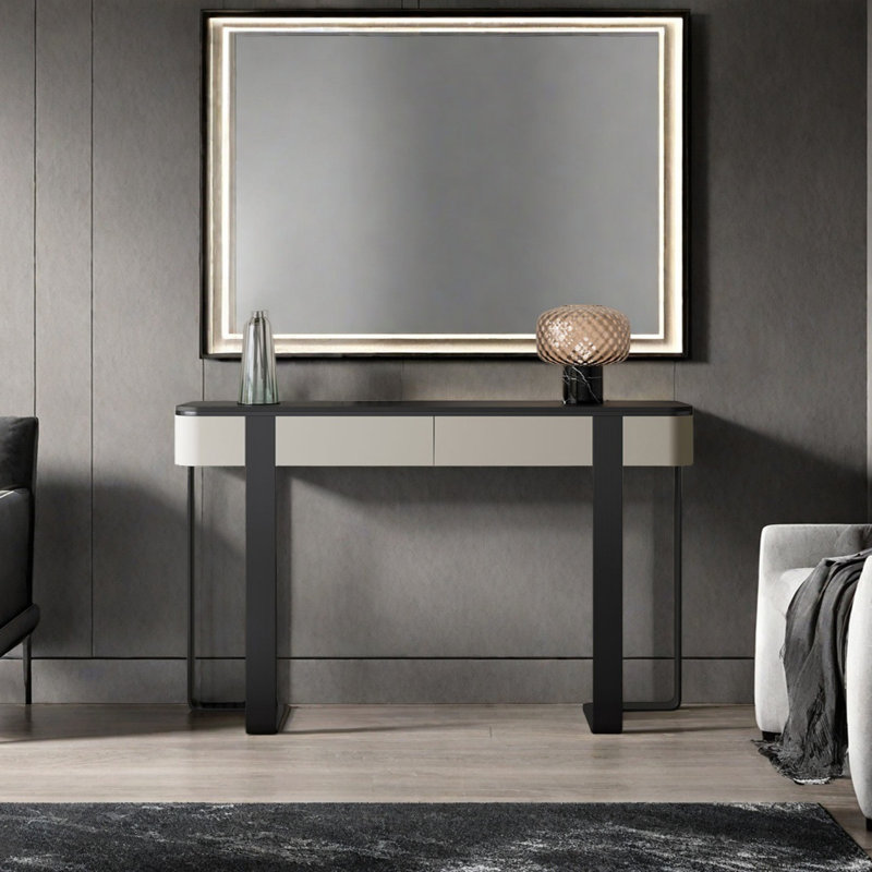 Console moderne de luxe moderne, Noir, H 33,46 po x l 54,33 po x P 13,78 po, Noir