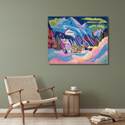 «Davos in Winter. Davos in Snow» par Ernst Ludwig Kirchner - Art mural sur toile tendue avec châssis