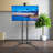 Aivils Black Adjustability Multi Screen Floor Stand Mount for Greater Than 50" with Shelving, Holds up to 50 kg.