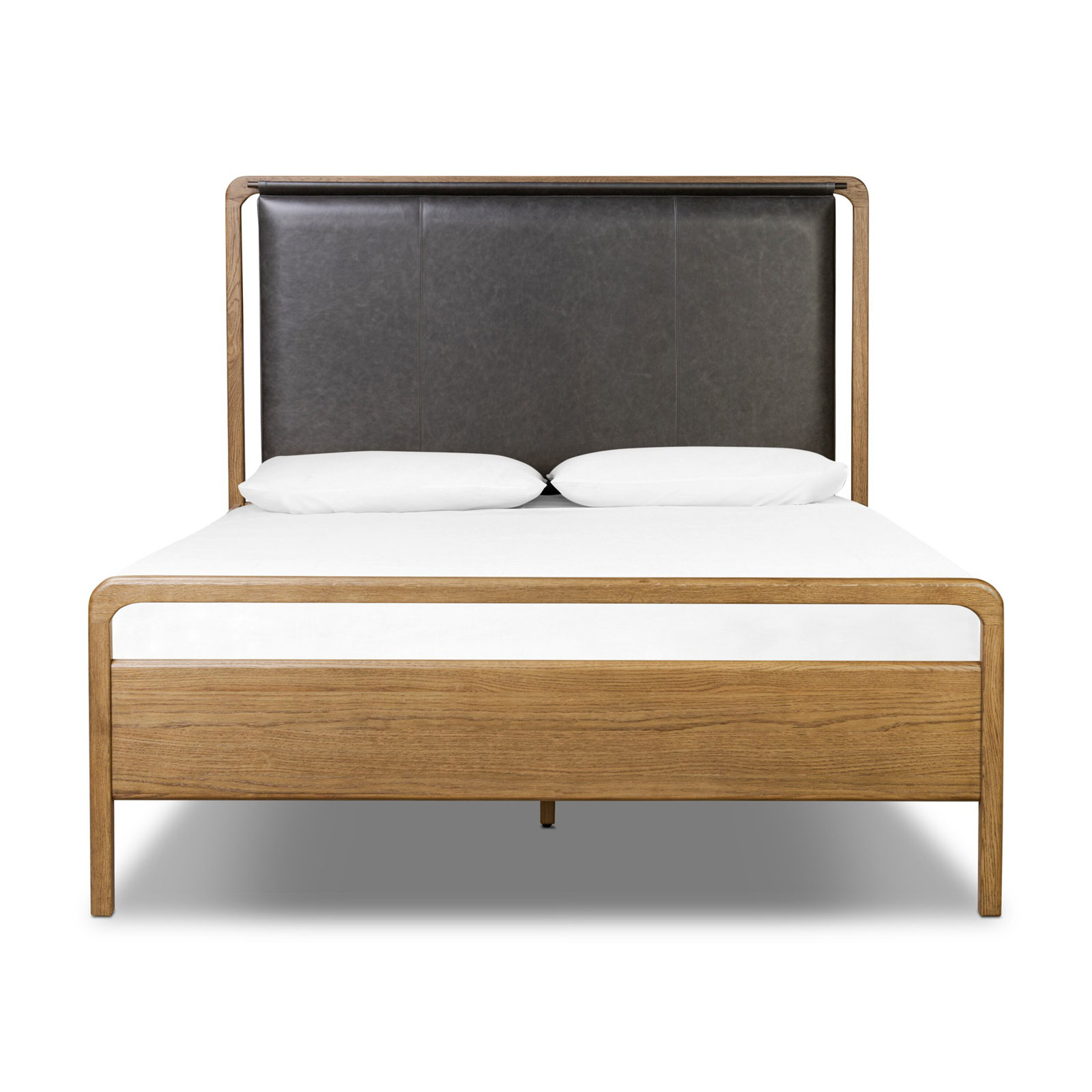 Karsten Upholstered Bed, Queen, Amber Oak/Chaps Ebony