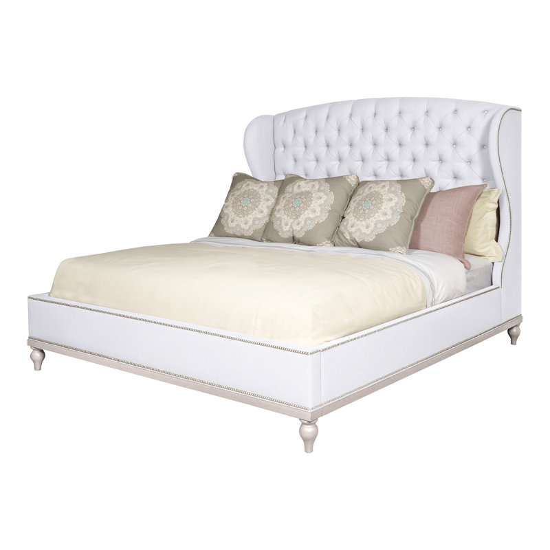 Emma Queen Upholstered Panel Bed, Navajo, Yes, Navada Snow