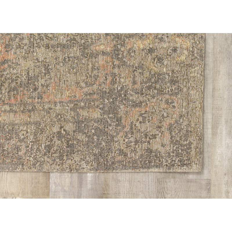 Tapis oriental gris saumon Sutere, Rectangle 5 pi 1 po x 7 pi 7 po
