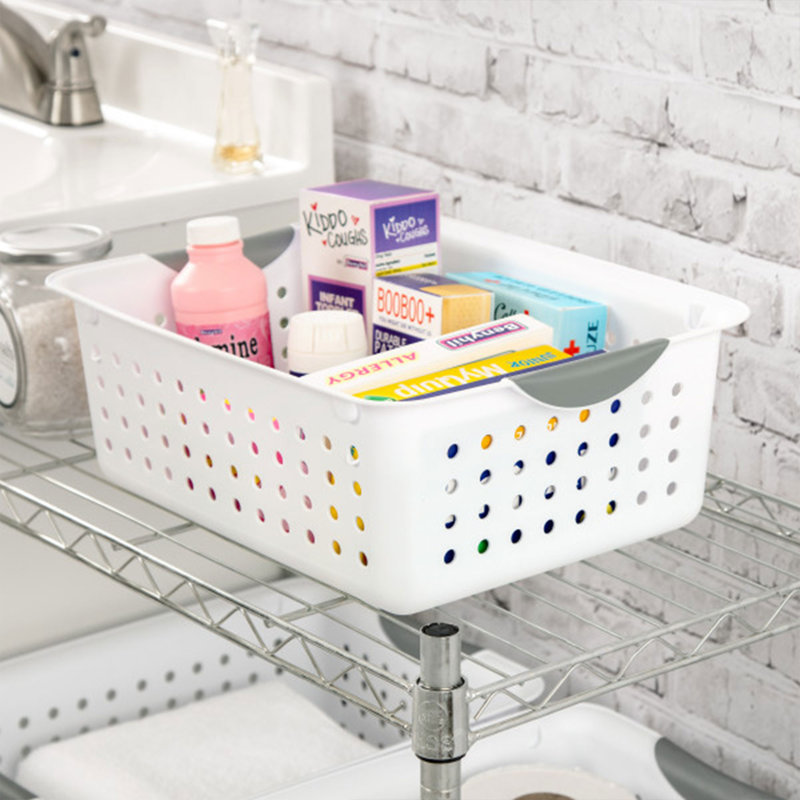 Sterilite Plastic Storage Organizer Basket with Handles