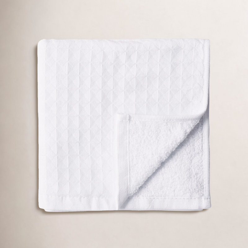 Waffle Twist 100% Cotton Waffle Washcloth, White