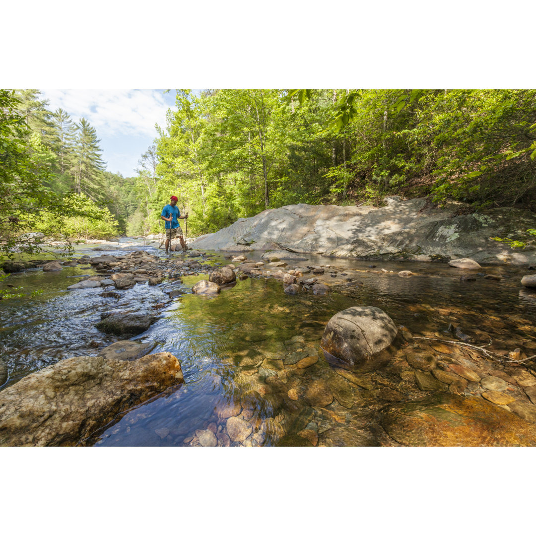 Crossing A Stream by BeachcottagePhotography - Drucken