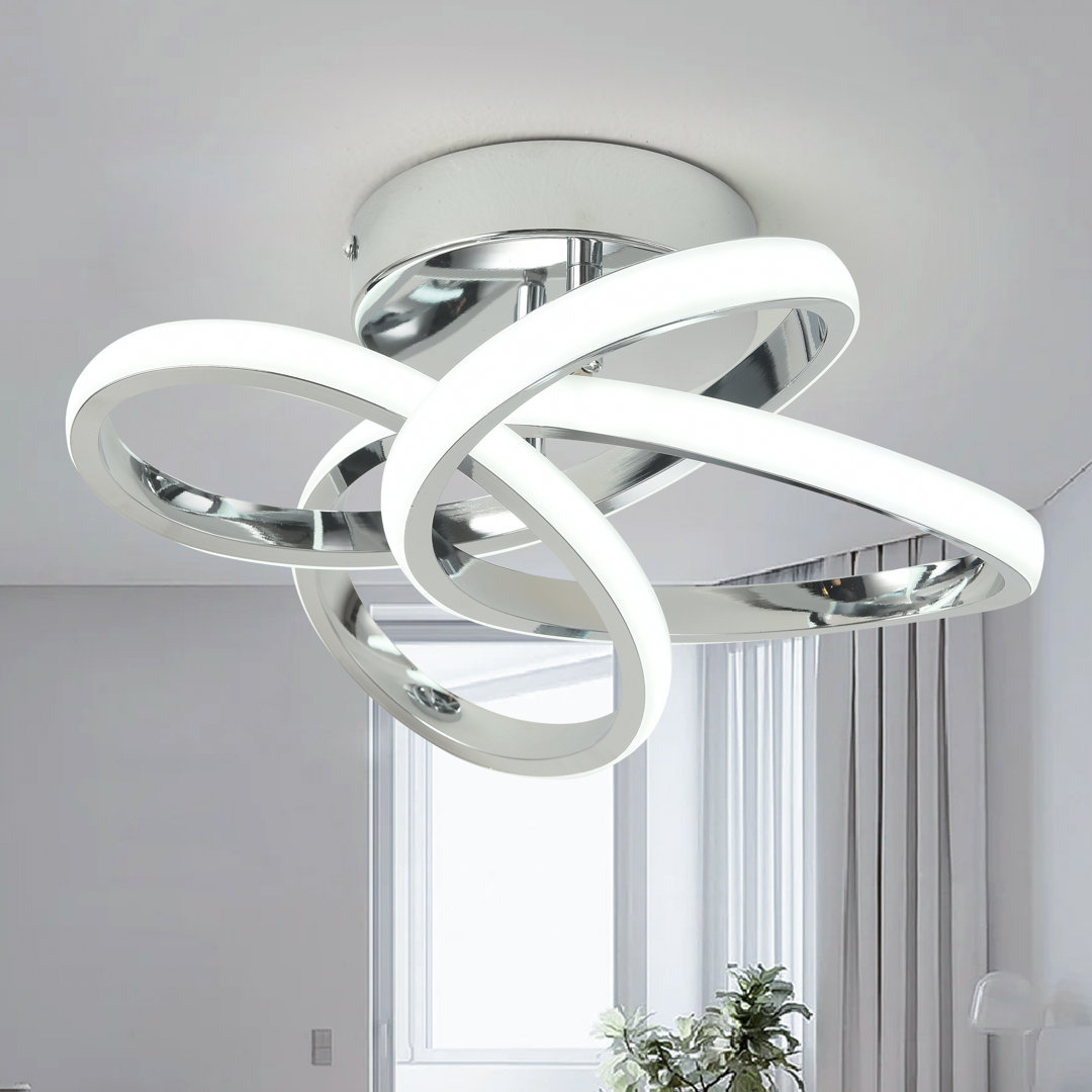 Janyia 1 - Light 12.20" Geometric LED Semi Flush Mount