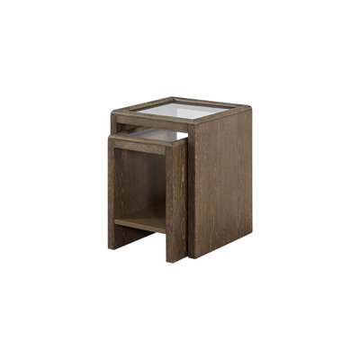 Tables gigognes avec plateau en verre cacao