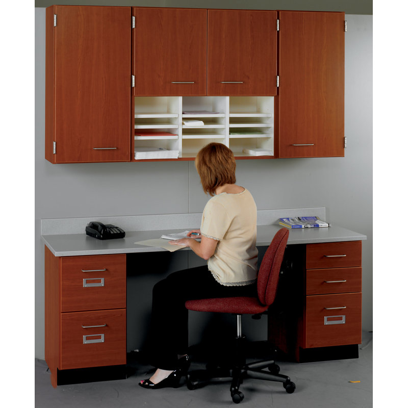 Ensemble de bureau 4 pièces Suite, Chêne moyen, Gris tendance