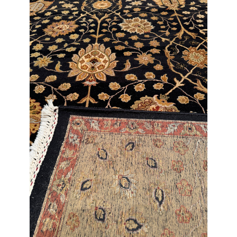 Tapis noir en laine noué à la main Original Original