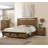 1Pc Rustic Industrial Style Brown Finish Queen Size Panel Bed W Built In Bench Footboard Solid Wood Wooden Bedroom Furniture
