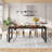71" Industrial Dining Table For 6–8 People, Rustic Rectangular Kitchen & Dining Room Table With Heavy-Duty Metal Frame, Workstation Or Game Night – Rustic Brown & Black