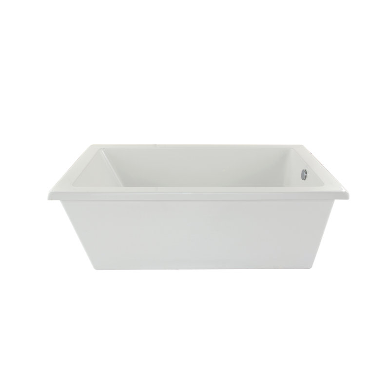 Lucy 72'' L Freestanding Air Bathtub, Polished Chrome