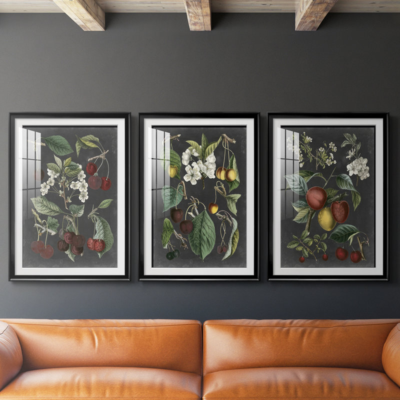 Orchard Variétés I - Impression sur mesure encadrée de qualité supérieure - 3 pièces, Noir, H 19 po x l 27 po