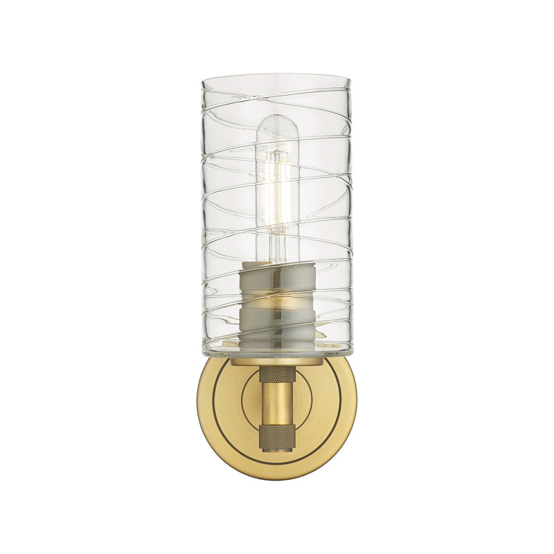 Applique murale 1 lumière Crown Point, Laiton brossé, Tourbillon déco, H 10,5 po x l 3,88 po x P 6,5 po