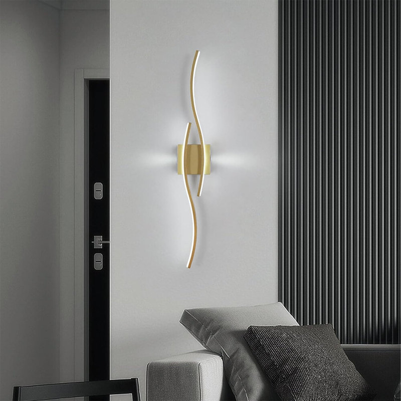 Luminaire de salle de bain à DEL moderne avec miroir et télécommande, Doré