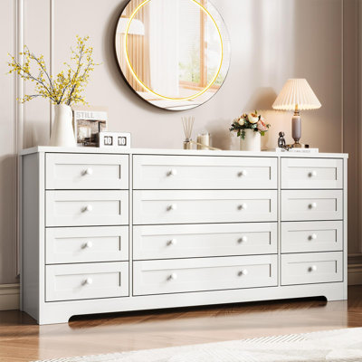 Commode 12 tiroirs en bois pour la chambre à coucher, commode en bois brun pour le salon, le couloir et le vestibule