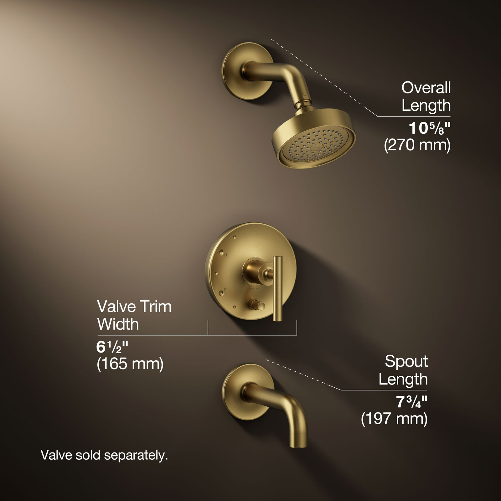 Purist Rite-Temp Pressure-Balancing Bath and Shower Faucet Trim with Push-Button Diverter, 7-3/4" Spout and Lever Handle, Valve Not Included