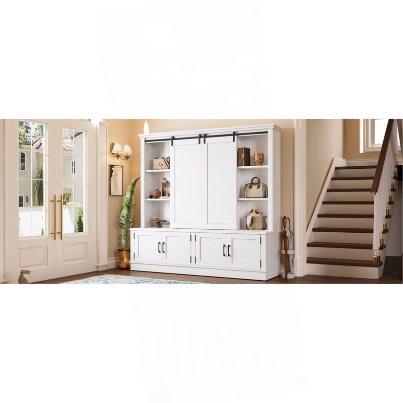 The Multifunctional Entryway Cabinet Features Sliding Rails For Ample Storage Space, Cleverly Combining A Storage Unit With A Tree-Shaped Entryway Design. Ideal For Living Rooms And Hallways